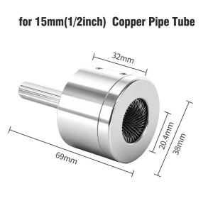 TIMES LORD Thoughtful Design Metal Pipe Cleaning Brush Multi-Purpose 15mm 22mm Drill Tube Cleaning Brush Multi-Purpose Tool Power Drill Metal Cleaning Tool Cleaning And Preparing Copper