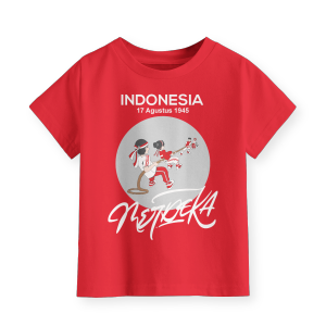 Kaos Couple Family Agustusan Motif Tarik Tambang Anak Dewasa Lengan Pendek dan Panjang Merah Putih
