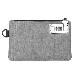 SKINJOY Oxford Cloth Lockable Money Bag Coin Purse Anti-Theft Wallet With Lock Multi-Functional Strong Zippers Mens Clutch Bag Cash Passports