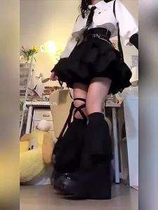 Preppy Style Y2k Design 3 Piece Sets Women Outfits Gothic Button Design Tops + Black High Waist Retro Skirt Chic Belt Party Sets