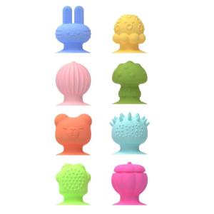 Colorful Sensory Silicone Squeeze Suction Cup Toy 8Pcs Pull Out Toy for Stress Relief and Developmental Fun for Children