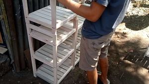 Rak Kayu Tempat Tatakan Dispenser Galon Air 1Set isi 2pcs