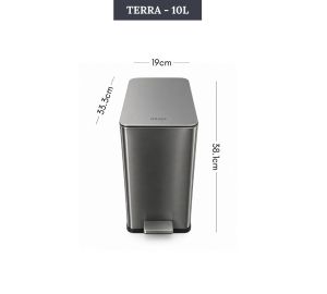Easyhome.sg ORAVA Stainless Steel Slim Step Bin with Soft Closing  10L/15L/30L | Trash Garbage Can Dustbin Rubbish Bin