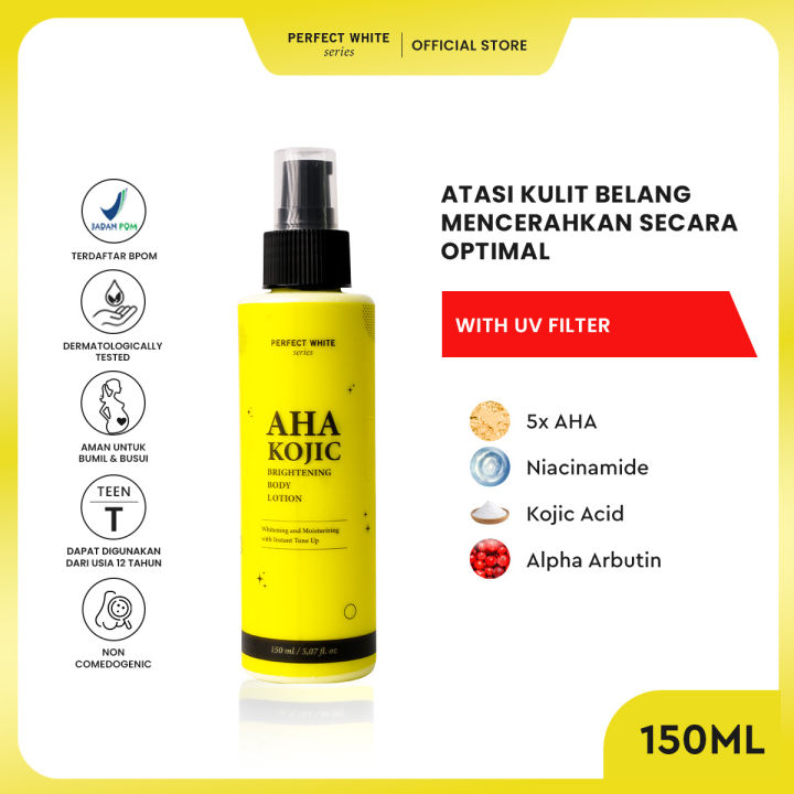 PERFECT WHITE AHA Kojic Brightening Body Lotion with Instant Tone Up