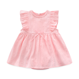 [SG] 0-12m Baby Girl Dress | 100% Cotton Pretty Photo Shooting Birthday Dress Newborn Gift Idea | Pink White - My First Wardrobe MFWA4G2