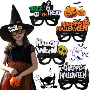 FUNG MALL LED Kính bí ngô Nỉ Nhựa Khung kính Halloween Sáng bóng Ma Kính dạ quang Halloween Nam