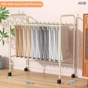 Movable Pants Rack Hanger Floor Standing Metal Pants Organizer Storage With Pulley And Silent Universal Wheels Multi Functional Hanger Rack Organizer For Pants Skirt Rack Storage For Bedroom Drying Rack For Clothes Heavy Dute