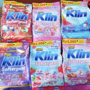 ( PROMO ISI 5 PCS) SO KLIN Softergent 215gr Soklin Detergen Bubuk Sabun Cuci Baju