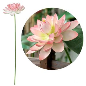 DISKAS Artistic Landscape Artificial Flower DIY Decoration Long Stem Decorative Fake Flower Festival Performances Props EVA Simulated Lotus Flower Wedding Decoration
