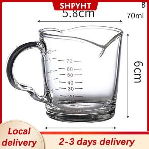 [COD] SHPYHT Local delivery Ship within 24 hours 70 75ml Espresso Shot Glass Double Spout Glass Measuring Cup Heat-Resistant Handle Clear Scale Wine Milk Coffee Measure Jug