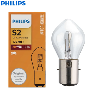 Tầm nhìn Philips S2 12V 35/35W ba20d + 30% sáng động cơ ban đầu ánh sáng xe máy Đèn Halogen Tiêu Chuẩn Chiếu xa gần 12278c1 1X