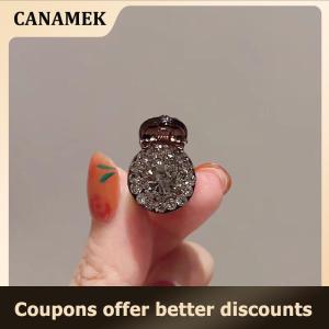 【 CANAMEK 】 2 4pcs Mini Round Rhinestone Hair Claw Retro Zircon Women Girls Claw Clip Small Hairpins Hair Crabs Girls Hair Accessories 
