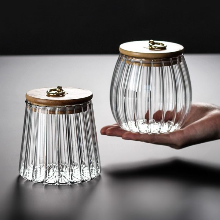 Borosilicate Glass Canister Bamboo Lid Airtight Jar Container with ...