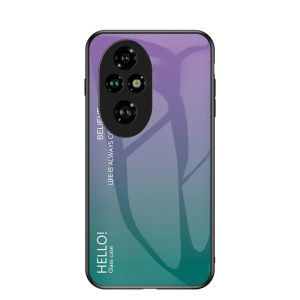 Luxury Gradient Tempered Glass Casing for Honor 200 Pro 5G 2024 Case Tempered Glass Protective Cover for Honor200 Honor200Pro 200Pro Shockproof TPU Edge Back Cases