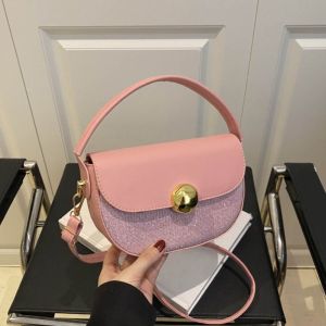 FGBP Korean Style Sequin  Crossbody Bag Half circle Luxury Women Shoulder Bag Fashion Adjustable Strap Saddle Bag Female