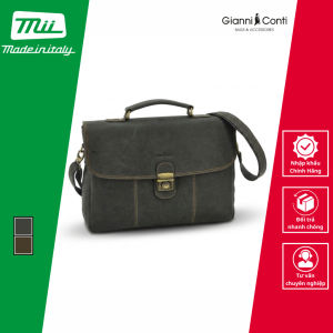 Cặp Da/ Túi Xách Công Sở Bằng Da Thật Màu Ghi Xám - Gianni Conti - Sản Xuất Thủ Công Tại Italy_96125