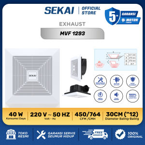 SEKAI Exhaust Fan / Kipas Angin Hexos Plafon Atap 12 Inch - MVF 1293