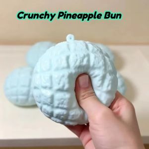 Food-Shaped Pineapple Bun Squishy Non-Bounce Crunchy Noodle Squeeze Toys Moldable Soft TPR Sensory Fidget Ball Xmas Gift