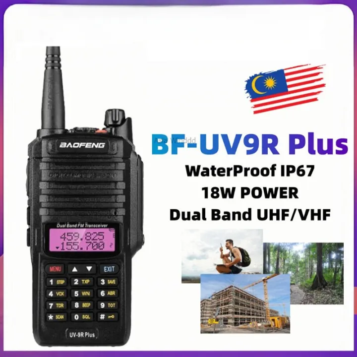 Original UV-9R PLUS Tri Band High Power VHF UHF Water Resistant Jarak Jauh