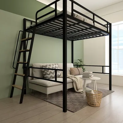 Space-saving multifunctional loft bed double loft apartment elevated bed wrought iron children and students hanging I hanging upper floor