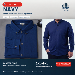 Kemeja Polo Pria Formal Lengan Panjang Hijau Jumbo Kerah Kancing BawahXXL XXXL XXXXL XXXXXL 7XL 9XL 2XL 3XL 4XL 5XL