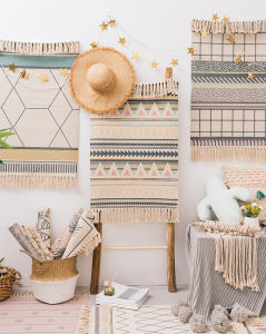 Thảm lau chân phong cách Scandinavian 60x90cm sợi dệt cao cấp loại dày trang trí nhà cửa decor homestay