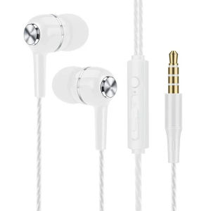 Wired headphones 3.5mm Sport earbuds with bass phone earphones stereo headset with mic volume control music earphones