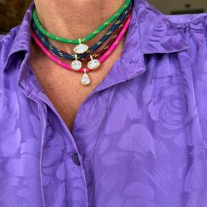 MADEWITH Gold Plated Striped Rope Chain Necklace Boho Versatile Collar Necklace Unique Adjustable Womens Necklace for Women