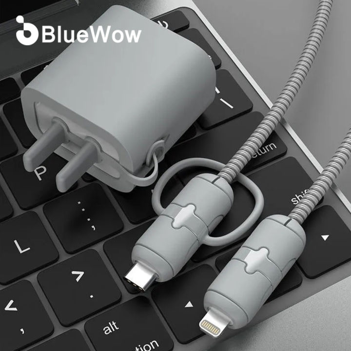 BlueWow Silicone Mobile Phone Charger Cable Protector Cover Line Wire