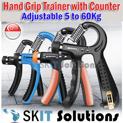 Hand Wrist Grip Fitness Finger Muscle Trainer with Resettable Counter and Adjustable Resistance Strength 5-60Kg Hand Grip Exercise Forearm Exerciser Hand Strengthener Trainer Wrist Forearm Grip Workout - Home Gym Equipment Hand Gripper HandGrip Gym