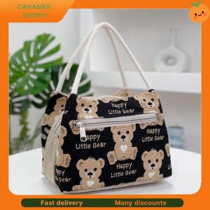 ❣️❣️❣️ Fashion Cartoon Bear Lunch Bags For Women Large Capacity Tote Picnic Drink Lunchbox Bag Portable Outdoor Office Food Bags