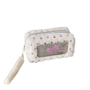 FDGFGG Bowknot Y2K Bow Stationery Bag  Storage Plush PVC Korean Style Pencil Case Ins Sweet Aesthetic Bow Pencil Pouch Stationery Holder