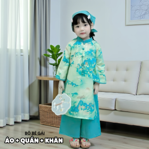 AD35 Áo dài cách tân Tết Thanh Sơn KAMACA quần áo cho bé trai bé gái đi chơi du xuân