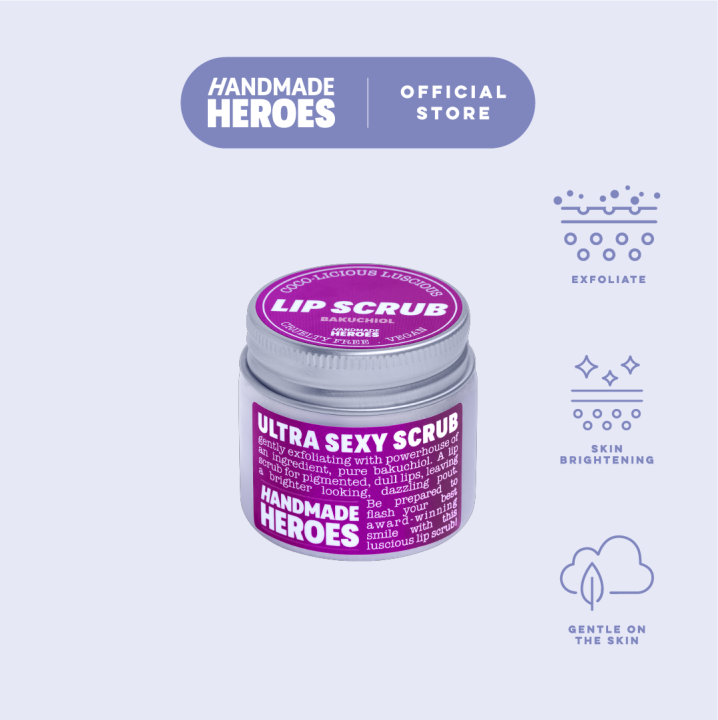 Bakuchiol Lip Scrub for Dark Lip Lightening and Smokers Lips by Handmade Heroes (30g) Lazada