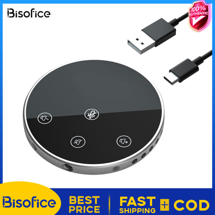 Microphone Conférence USB 360° Omnidirectional Avec Haut-Parleur BT - Plug & Play Pour PC Et Mac