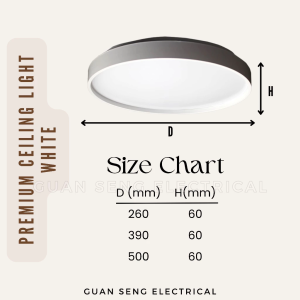 Premium Black White LED Ceiling Light 24W 36W 48W - Daylight Cool White Warm White 3 Tone | Guan Seng Electrical