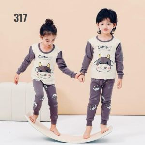Blinqshop Baju Tidur Anak Untuk 1-10Tahun Bahan Kaos /Piyama Anak Perempuan/Piyama Anak Laki Laki/Set Anak Perempuan/Setelan Anak Laki Laki / Stelan Anak Perempuan/Baju Tidur Anak Perempuan Motif 317