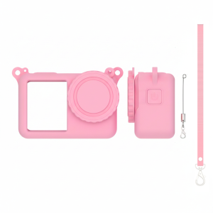 LYMEDIA Anti-Scratch Protective Case With Lanyard Silicone Lens Cap Soft Shockproof Camera Protector for DJI Osmo Action 6 Action Camera Accessories