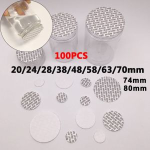 100pcs Press Seal Cap Liners Foam 20/24/28/38/48/58/63/70mm Safety Tamper Seals Jar Cap Bottle Food Gasket Pad
