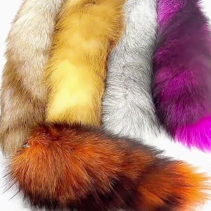 Imitation Furs Foxes Tail Pendant Toy Animal Pendant Keychain for Valentines Day Decor Craft DIY Accessory Supplies