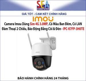 Camera Imou Dùng Sim 4G 3.0MP Có Màu Ban Đêm Có LAN Đàm Thoại 2 Chiều Báo Động Bằng Còi & Đèn - IPC-K7FP-3H0TE