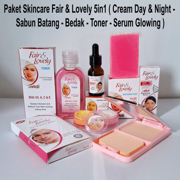 Paket 5in1 Fair And Lovely Paket Glowing Asli Toner Fair And Lovely