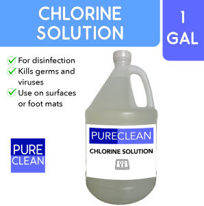 PURECLEAN Chlorine Solution (for Disinfecting Foot Mat Floor and Surfaces) 0.5% hypochlorite 1 gallon READY TO USE - Tough Disinfecting Solution Kills Viruses and Bacteria