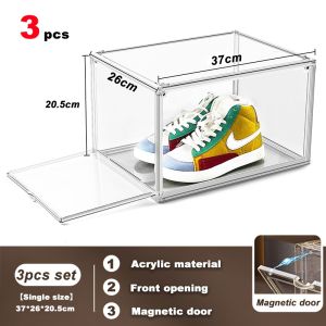 NEST Acrylic Transparent Shoe Box High Quality Stackable Magnetic Display Shoe Storage Box