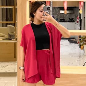 Toply Shop COD GRATIS ONGKIR Setelan wanita 2in1 Casandra / Setelan Cardigan + celana pendek / setelan wanita kekinian / Overal set wanita polos / setelan wanita terbaru