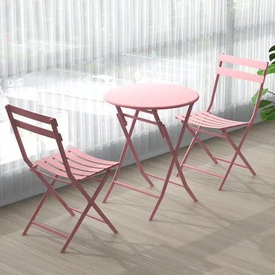 KIMDELIN Outdoor and Balcony Furniture 2 Chairs and 1 Table Set Can Rest Drink Coffee and Enjoy Time
