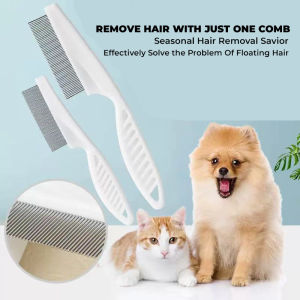 Stainless Steel Pet Grooming Comb For Dogs And Cats Effectively Removes Fleas And Loose Undercoat While Massaging Skin