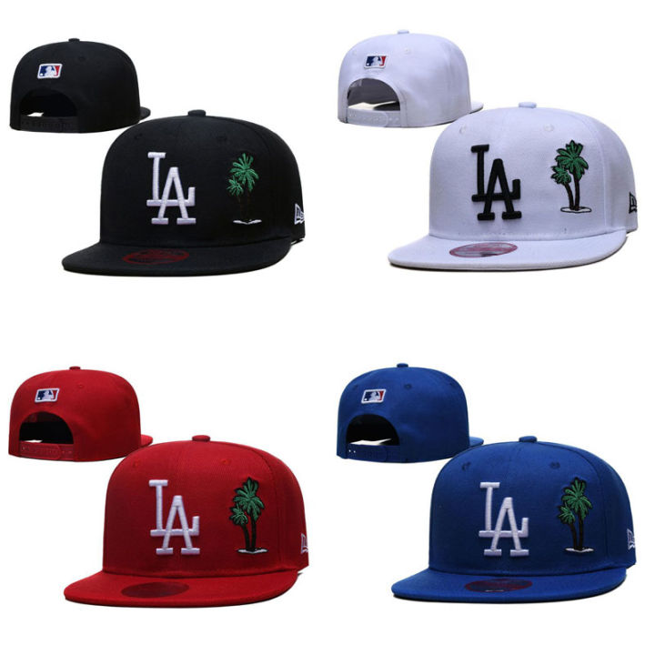 New Fashion Trend Letter LA Mesh Flat Edge Embroidery Hat Cap Black White  Cotton Snapback Hats For Men Women Hip Hop Baseball Caps