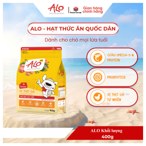 [ 400gr] Thức ăn hạt khô ALO 400gr cho CHÓ mọi lứa tuổi thức ăn đến từ Việt Nam