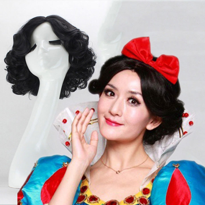 Fastshipping Snow White princess Cosplay Wig Headwear Role Play